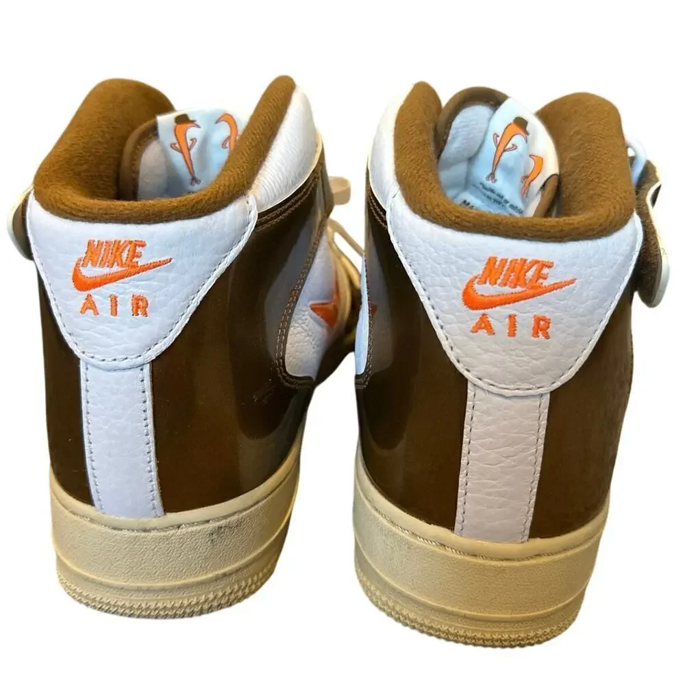 Nike Air Force 1 Mid Ale Gold Size 11.5 Mens Orange White 2021 DH5623-100 AF1 QS